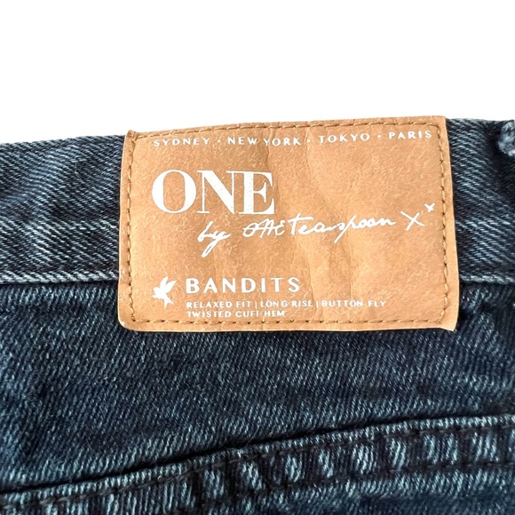 One Teaspoon Womens Bandits Denim Shorts Size 27 Long Rise Button Fly Distressed - Picture 5 of 9